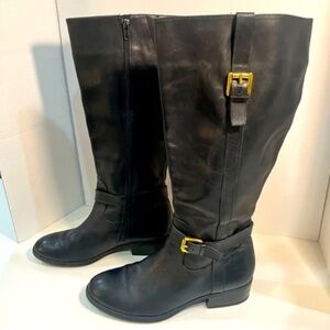 Lauren Ralph Lauren Black Leather Monica Boots Size 8